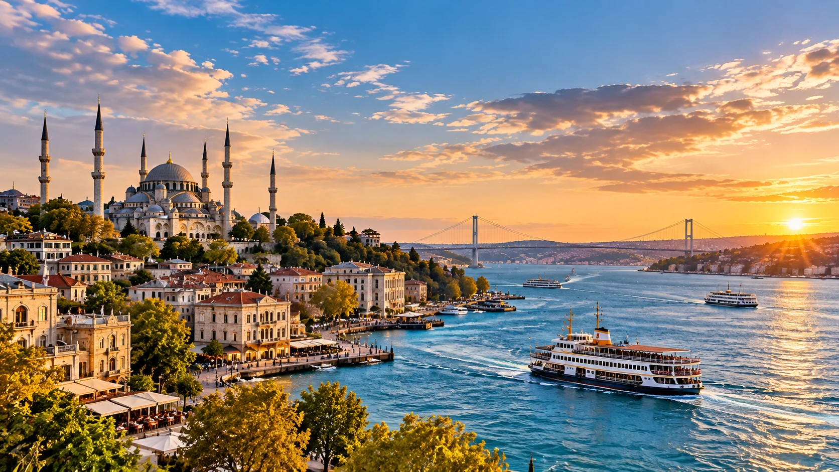 AI-generated illustration: istanbul waterfront
