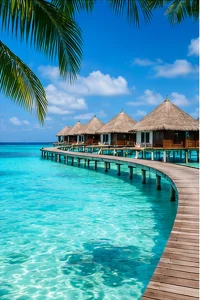 AI-generated illustration: maldives beach resort