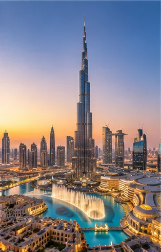 AI-generated illustration: eu express dubai skyline
