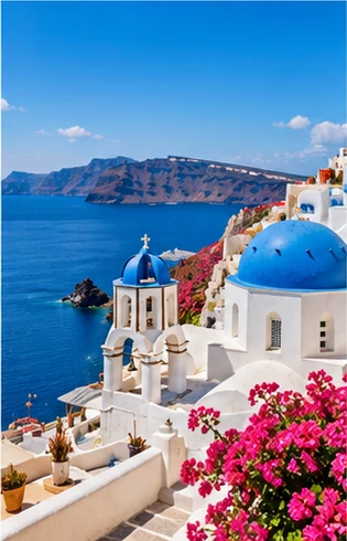 AI-generated illustration: eu express santorini greece
